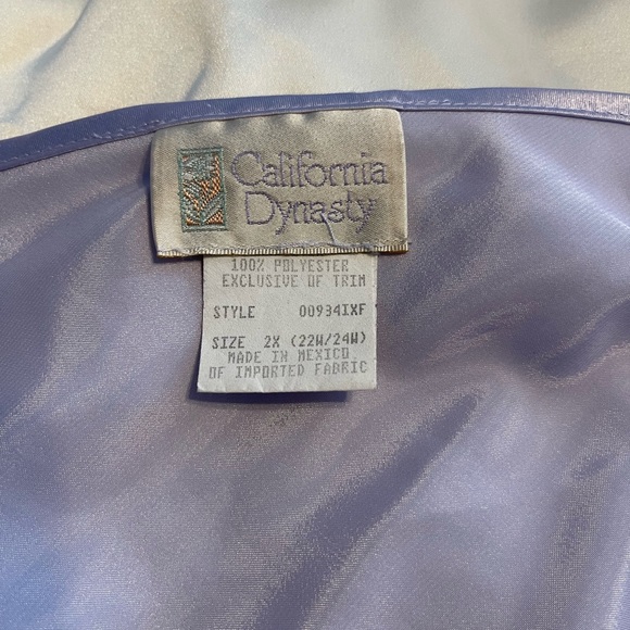 California Dynasty Vintage Lavender satin and lace chemise slip nightie 2X - Picture 8 of 8